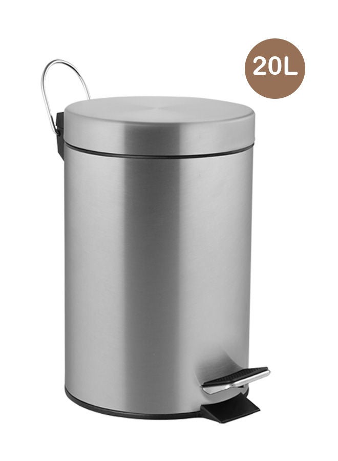 Trust Stainless Steel Trash Bin 20L Silver Anti-Fingerprint & Soft Close Lid - Image 1